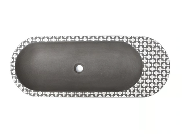 HOLYWATER - Countertop oval cement washbasin by URBI et ORBI - view 2